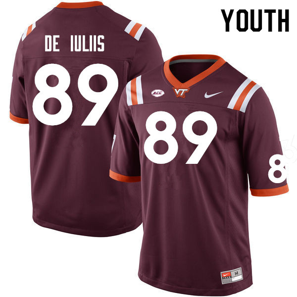Youth #89 Drake De Iuliis Virginia Tech Hokies College Football Jerseys Sale-Maroon - Click Image to Close